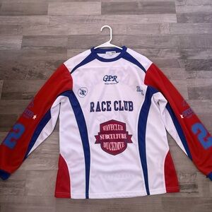 Fashion Nova Red and White Race Club Top
